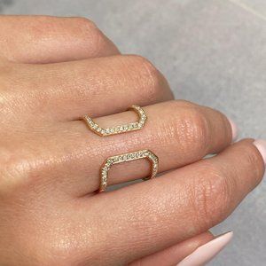 Rachel Koen Diamond Ring 18K Rose Gold 0.25cttw Size 7.5